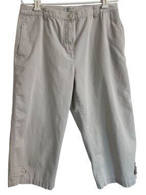 Christopher & Banks Size 12 Beige Capri Pants Pockets EUC